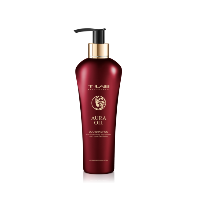 T-LAB Professional Aura Oil DUO Shampoo Šampūnas prabangiam plaukų švelnumui ir natūraliam grožiui 300ml