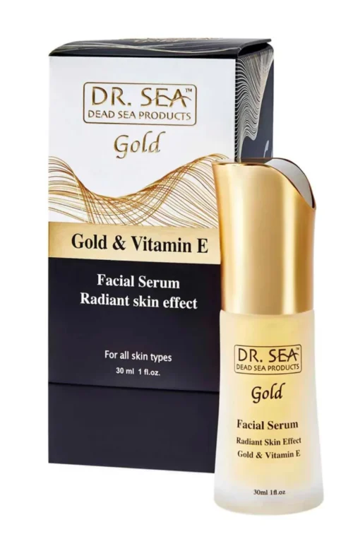 Dr.SEA Veido serumas su auksu ir vitaminu E - švytinčios odos efektas - 30 ml